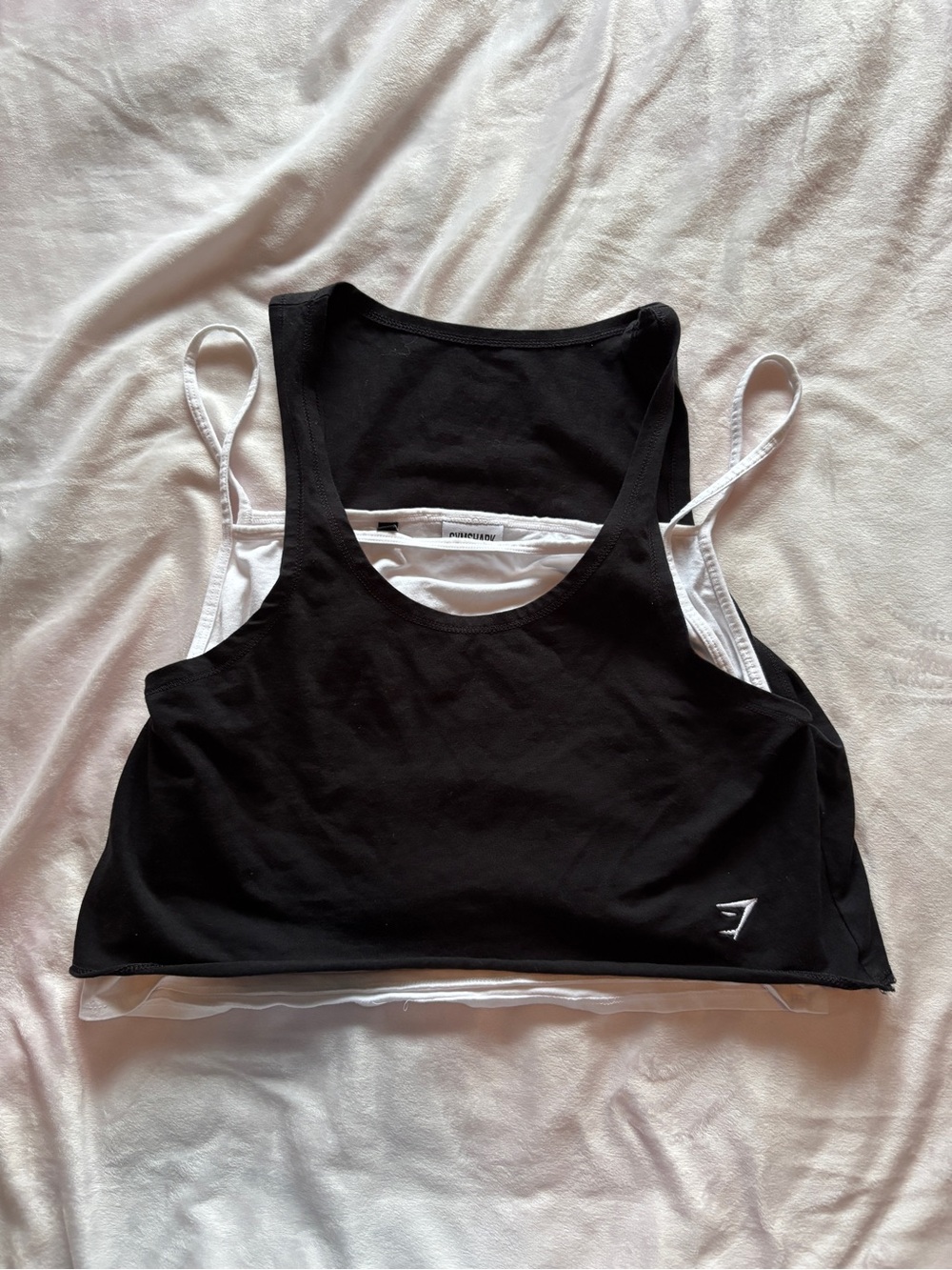 Gymshark Black & White Layered Cropped Tank